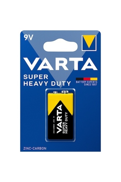 Μπαταρία Superlife 6f22 E 9v, Άνθρακας-ψευδάργυρος, Τυπικής Απόδοσης, Μαύρο/κίτρινο