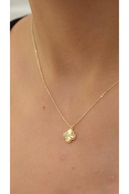 Gold 14k Özel Seri Tekli Yonca Kolye