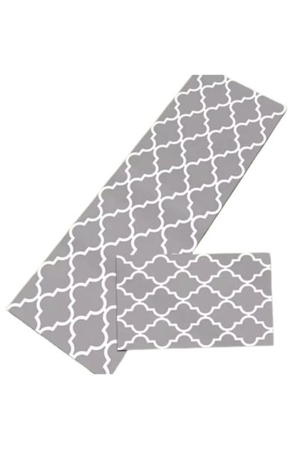 Set 2 covorase de bucatarie, 40x60 + 40x120, Gri deschis