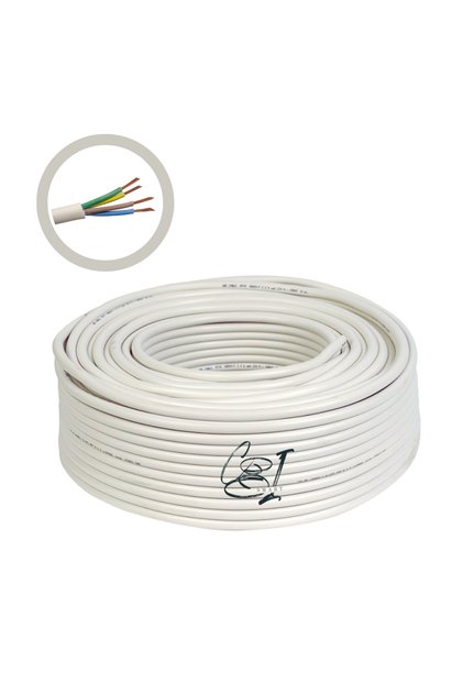 Cablu electric Premium 4x2.5 mm², 100 m, alb, MYYM / H05VV-F - COBI SMART®