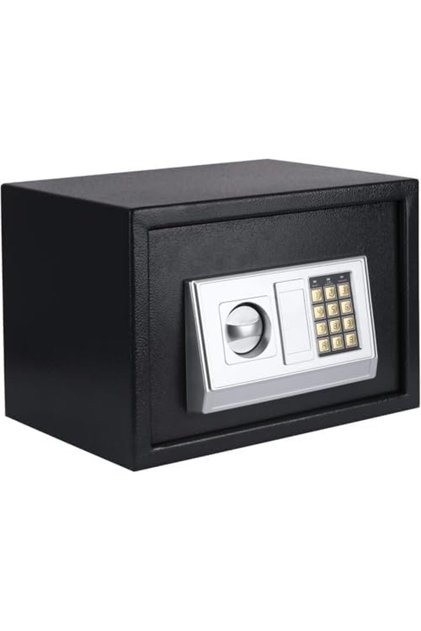 Electronic Digital Metal Safe T-25 for Home and Office With Dual Lock (21 Liters), Black