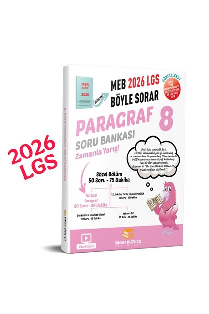 SİNAN KUZUCU YAYINLARI 8. Sınıf 2026 Lgs Meb Böyle Sorar PARAGRAF