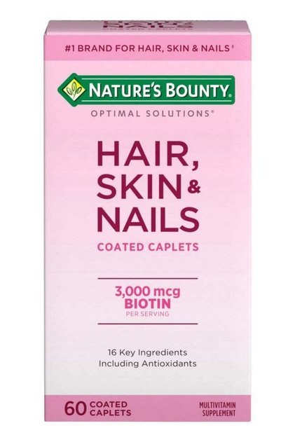 Hair, Skin & Nails Formula, 3,000 mcg Biotin, 60 Coated Caplets