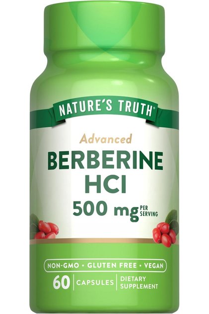 Berberine HCl 500mg | 60 Capsules | from Barberry Extract | Vegan, Non-GMO, and Glute