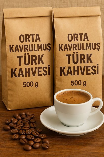 Tarihi Büyük Clock Coffee Medium Roasted Turkish Coffee 500 Gr X 2 Packs – Freshly Ground, Plenty of Foam