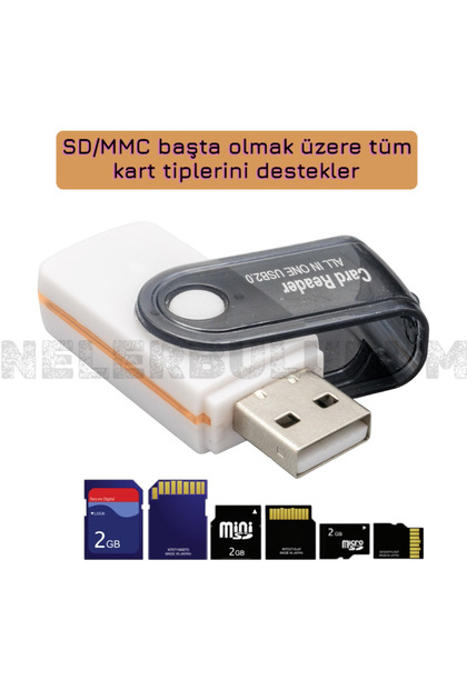 nelerbulurum USB 2.0 SD/MMC SD, Micro SD, MMC vs. Çoklu Kart