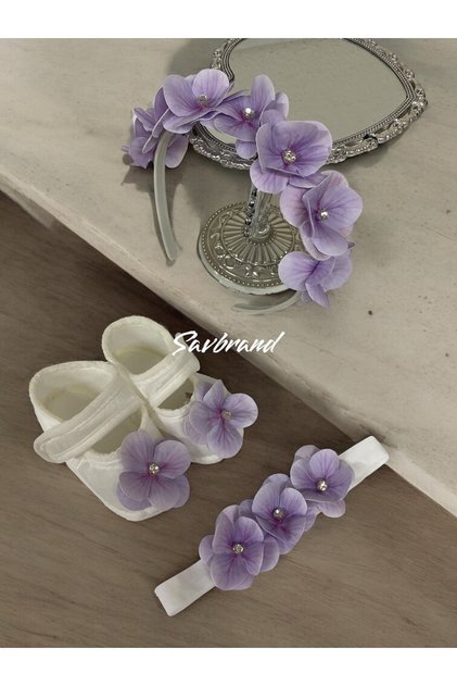 Mother's Crown, Baby Booties and Bandana Special Set of 3