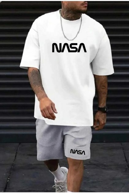 T-Shirt Shorts Men's Set Nasa Printed