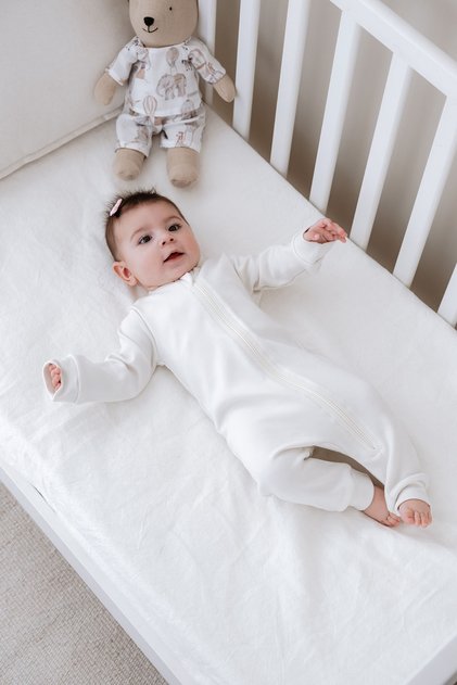 0.3 Tog Zippered Jumpsuit Without Booties - Pureline Series - Stone Color