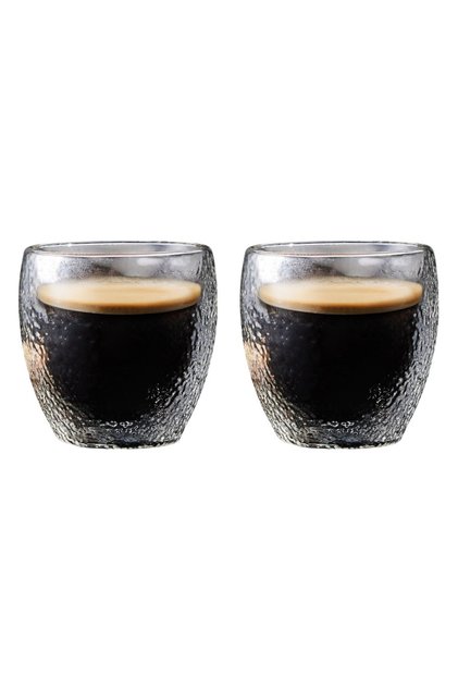 Double Walled Iced Coffee, Latte, Tea Cup Set -250 ml Glass Mug Set 2 Pieces 2220