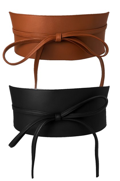 Women's Belt Set of 2 Leather Wide Laced