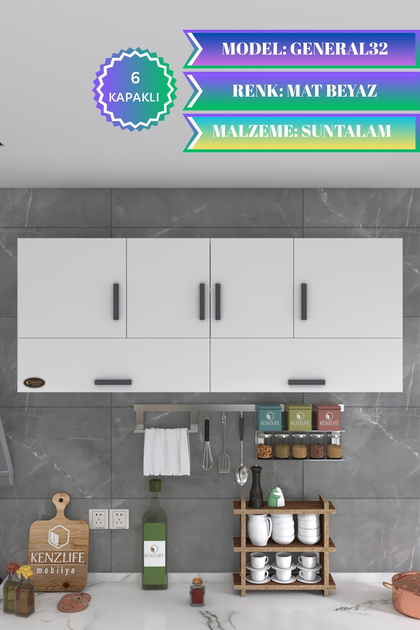 ダブル★キッチン〈6枚組〉 Kenzlife Hazır Mutfak Perenna32 Byz 060*180*32 Mutfak Banyo Dolabı