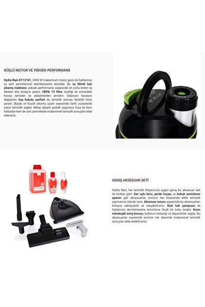 Arnica Su Filtreli Süpürme Ve Halı Yıkama Makinesi - Yüksek Emiş