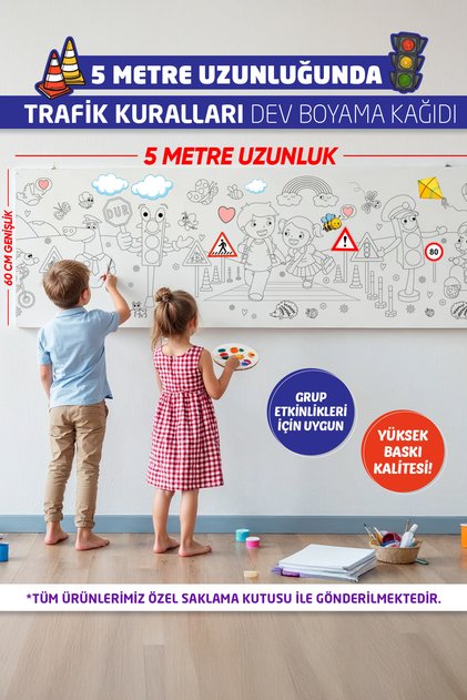 Traffic Rules Giant Coloring Paper 5 Meters