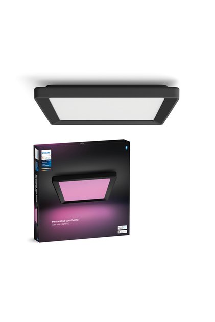 Hue Tento Siyah Sıva Üstü RGB Akıllı LED Panel Tavan Armatürü 30x30cm 1340 Lumen