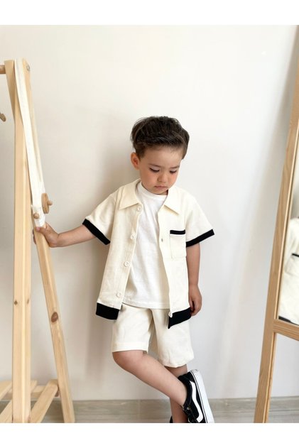 Boy's Waffle Shirt Suit