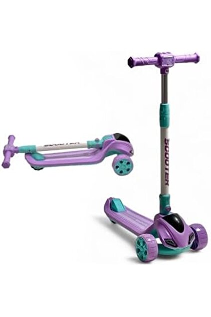 Kick Scooter, PVC Urban Scooter, Height Adjustable Scooter Wheels With Non-Slip surface, Foldable Scooter with Rear Brake, Manual Scooter For Children 3-9 Yeras Old