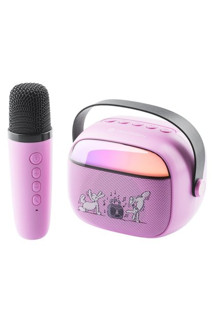 Boxă portabilă pentru copii GoGEN BOB A BOBEK PARTY, 3.2 W, microfon, roz