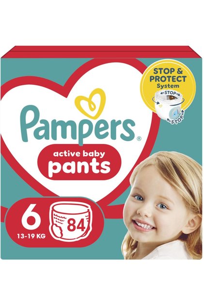 Scutece-Chilotel Pampers Active Baby Pants Mega Box Marimea 6, 13kg-19kg, 84 buc