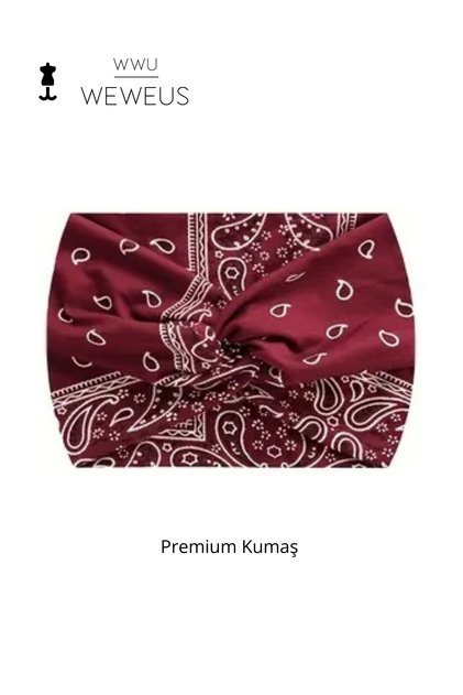 Burgundy Drop Pattern Women's Hair Band