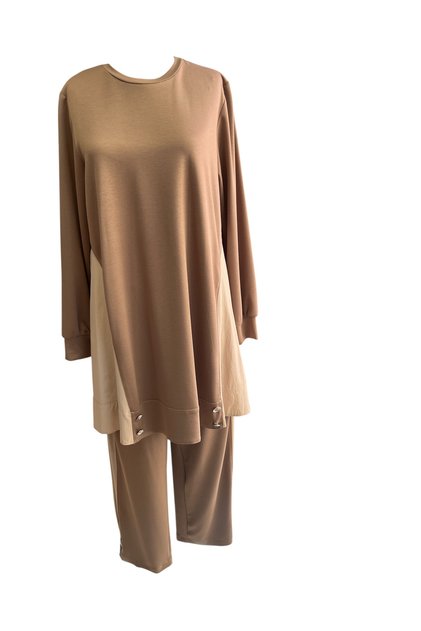 Plus Size Button Detailed Double Suit