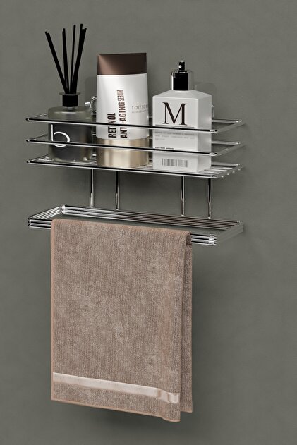 Hill Homes Yapışkanlı Banyo Rafı Havlu Asıcı Rafı Düzenleyici