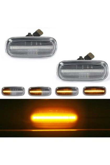 Set de 2 semnalizatoare LED dinamice pentru aripi cu sticlă transparentă pentru Audi A2, A3, A4, A6, A8, TT