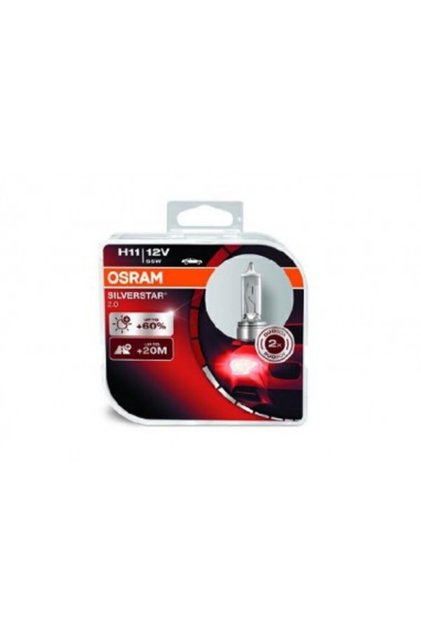 Σετ 2 λαμπτήρων H11 Silverstar 2.0 Osram +60% 12V