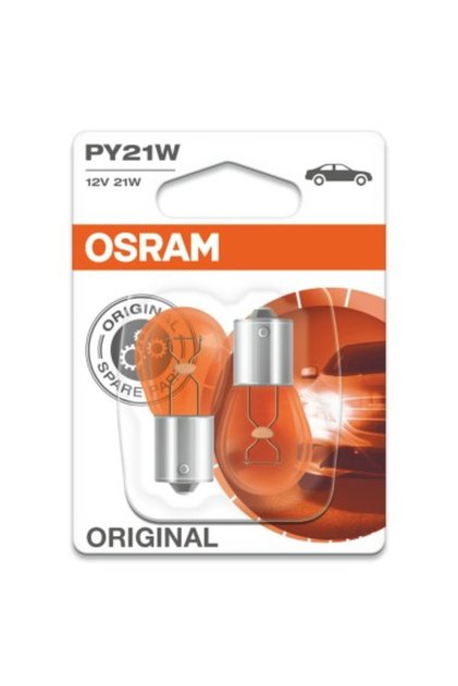 Set de 2 becuri 12V PY21W Blister original Osram