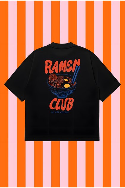 Ramen Boxy Fit Oversized Unisex 100% Cotton Pack Tshirt – Printed T-Shirt | Streetwear