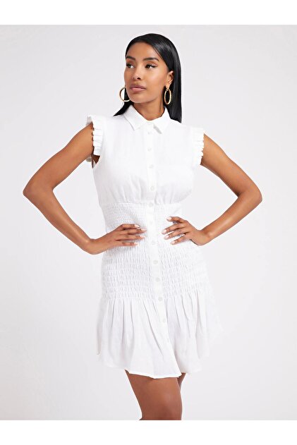 Guess Theodora women's linen blend dress- Trendyol Guess Theodora women's linen blend dress- Trendyol