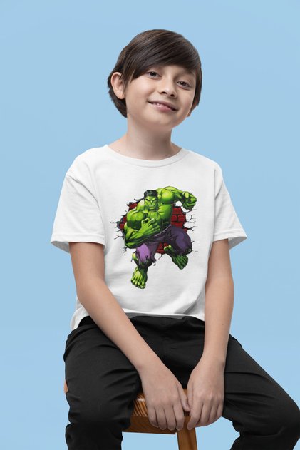 Hulk Printed Unisex Avengers Movie Hero Kids T-Shirt (1-12 Years)