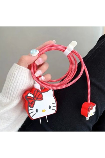 İphone 18w/20w Uyumlu Şarj Aleti Kılıfı, Kedicik Figürlü Şarj Kablo Koruyucu, Şarj Koruyucu Kılıf