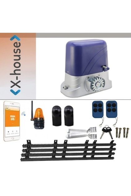 Κιτ αυτοματισμού συρόμενης πύλης Smart Wifi Power Gate 600 kg με λάμπα, φωτοκύτταρα και σχάρα