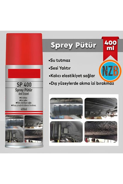 Anti Gravel Sprey Pütür Su Tutmaz Ses Yalıtımlı Boyanabilir Kaplama Araç Araba Çamurluk Koruma 400ml