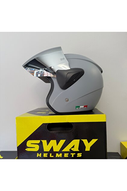 733 MAT NARDO GRİ AYNALI VİZÖR YARIM KASK