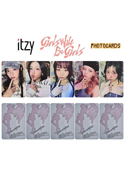 Kpop Dünyasi ITZY '' Girls Will Be Girls '' Folder ver. Photocards