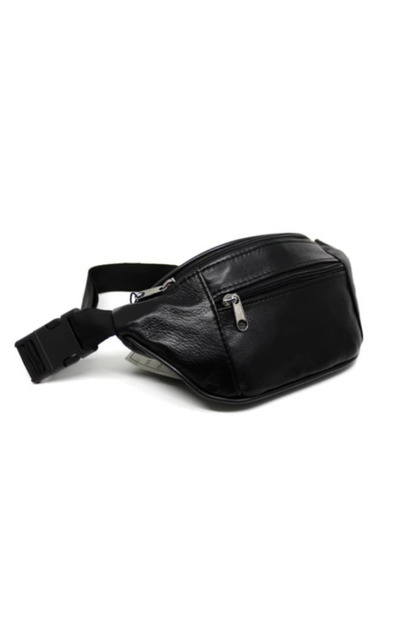 Siyah Hakiki Deri Bel Çantası Yüksek Kaliteli Freebag Çanta