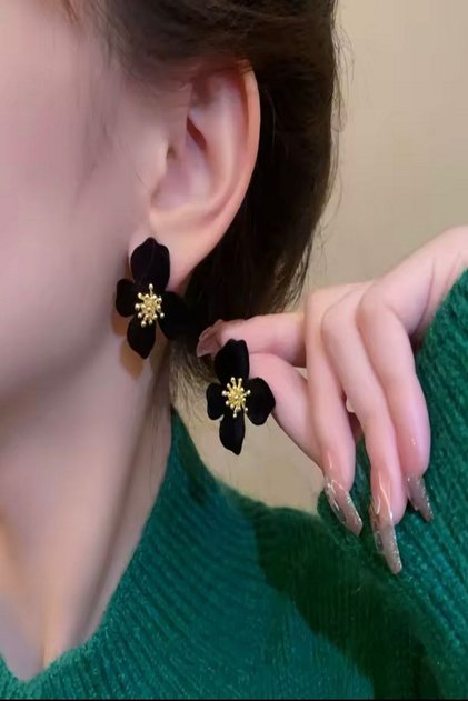 Women's Earrings Special Series Imported Velvet Textured Bud Flower Earrings