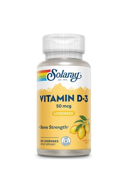 Vitamin D-3, 2000 IU 50 mcg, 60 Lozenges, Supports Bone Strength