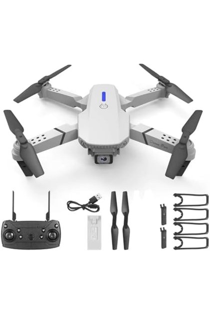E88 Foldable Drone with 8K HD Dual Camera, Altitude Hold, and Compact Design, gray