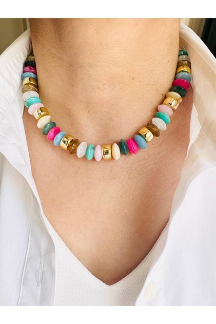 Colored Acrylic Necklace 43 cm