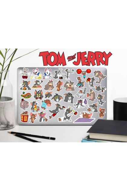 Tom ve Jerry Seri 1 Sticker Telefon Laptop Notebook Tablet Defter Matara Sticker Etiket