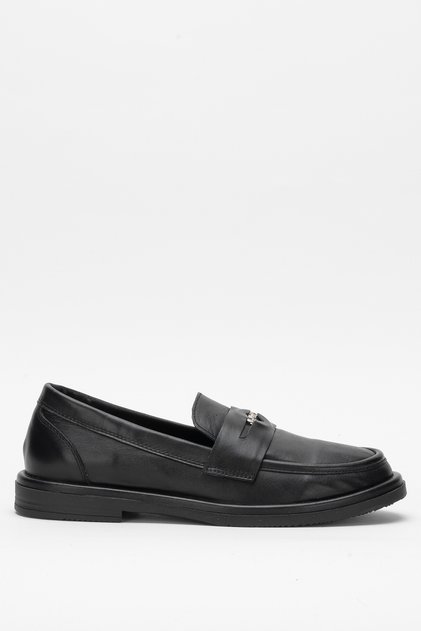 Dericlub Women's Classic Loafer Shoes Real Leather Rc 40220 Black
