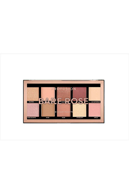Bare Rose, Paletă fard de pleoape vegană 10 nuanțe, Profusion Cosmetics, 103 gr