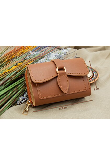 Defne Women's Wallet with Zippered Accordion Paper and Coin Compartment