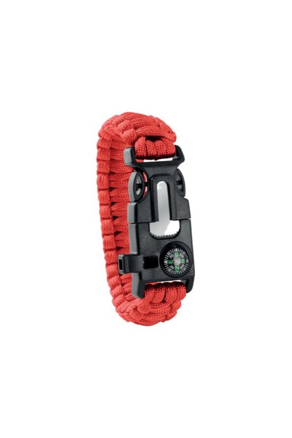 Bratara de supravietuire in aer liber, tip army, 5 in 1, paracord, busola , fluier, cutit, cremene,