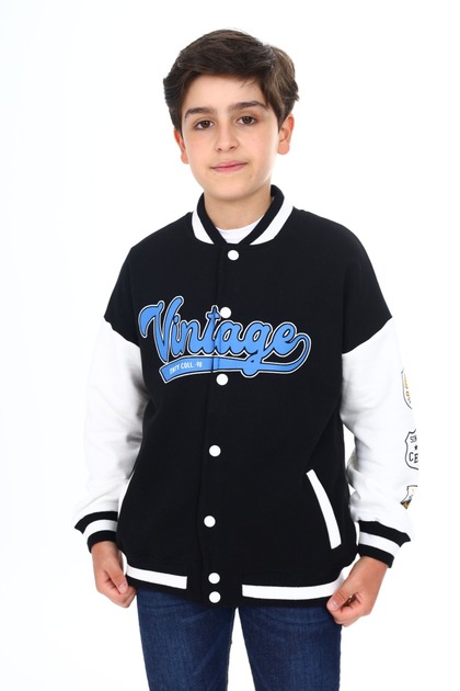 Boy's Printed College Cardigan