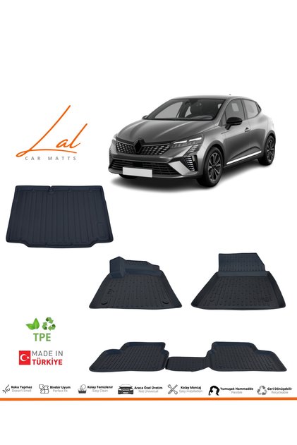 Renault Clio 5 3d Havuzlu Paspas Bagaj Havuzu Seti (2019 VE SONRASI UYUMLU)