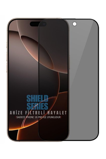 [Shield Hayalet] iPhone 16 Pro Uyumlu Hayalet 6D Tam Kaplayan Temperli Cam Ekran Koruyucu